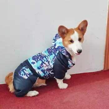 Популярное осенне-зимнее камуфляжное хлопковое пальто с капюшоном для домашних животных, утолщенное и теплое хлопковое пальто для кошек и собак, одежда для домашних животных S зелёный