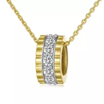 Популярное ожерелье из стерлингового серебра 925 пробы того же стиля, женственный дизайн, персонализированный круг, подвеска в виде кольца. 925 silver золотой