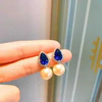 Популярное ожерелье из светло-желтого ракушечного жемчуга S925 Silver Needle, модные серьги-гвоздики с жемчугом Fritillary, комплект из двух предметов