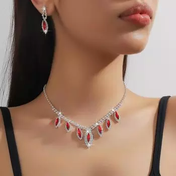 Популярное ожерелье с каплями воды в виде конского глаза, серьги, комплект из двух предметов, свадебная праздничная одежда, универсальные модные аксессуары для женщин