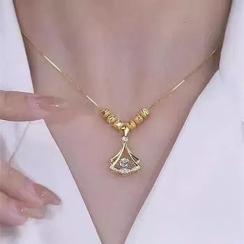Популярное ожерелье с листьями гинкго, женский микро-набор, юбка с цирконием, подвесная цепочка с легкими роскошными стильными аксессуарами 38CM