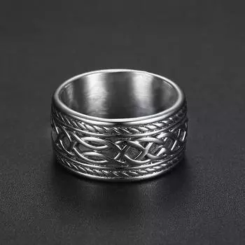 Популярное персонализированное ретро кольцо с кельтским узлом No. 7