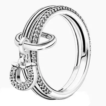 Популярное стильное кольцо из стерлингового серебра 925 пробы, кольцо Love Lucky Horseshoe, горящее пламя Lucky, кольцо с крышкой от бутылки для женщин, ювелирное изделие, подарок 9