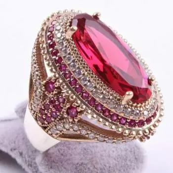 «Популярное в Европе и Америке двухцветное помолвочное кольцо с гальваническим покрытием «гусиное яйцо» из циркона» Size 8