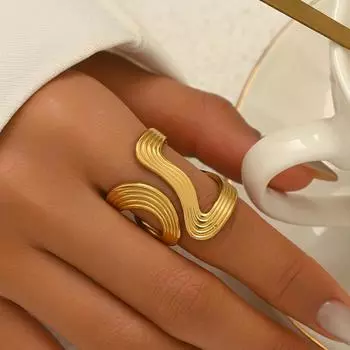 Популярное женское кольцо, геометрическое складное открывающееся кольцо с нерегулярным дизайном, ювелирное изделие интернет-знаменитости