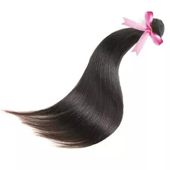 Популярные 100% 10A человеческие натуральные черные прямые волосы, плетеные прямые волосы без путаницы 12 inches естественный/чёрный