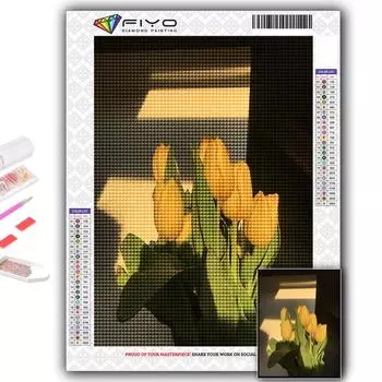 Популярные 5D Diy вышивка крестиком цветы тюльпаны живопись полная дрель набор для вышивки крестиком настенная наклейка домашний декор Full Round 20X30CM