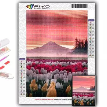 Популярные 5D Diy вышивка крестиком цветы тюльпаны живопись полная дрель набор для вышивки крестиком настенная наклейка домашний декор