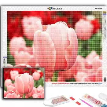 Популярные 5D Diy вышивка крестиком цветы тюльпаны живопись полная дрель набор для вышивки крестиком настенная наклейка домашний декор Full Round 20X30CM
