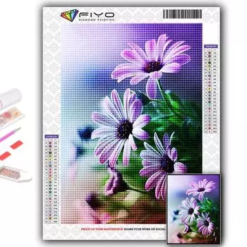 Популярные 5D Diy вышивка крестиком цветы живопись полная дрель набор для вышивки крестом Наклейка на стену домашний декор Full Round 20X30CM