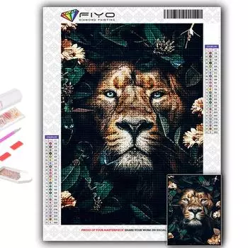 Популярные 5D Diy вышивка крестиком Животные в кустах картина полная дрель набор для вышивки крестом Наклейка на стену домашний декор Full Round 20X30CM