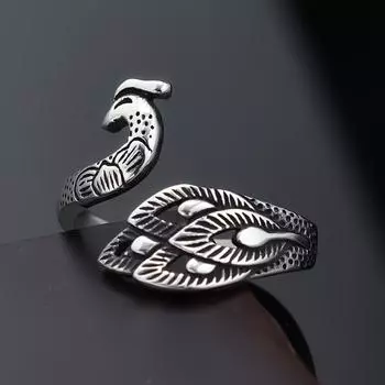 Популярные аксессуары, персонализированные модные бренды, серии с животными, мужские и женские кольца в форме павлина No. 6