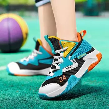 Популярные баскетбольные кроссовки нескользящие и износостойкие настоящие боевые кроссовки для детей среднего и старшего возраста и подростков баскетбольные кроссовки Jinjiang 30