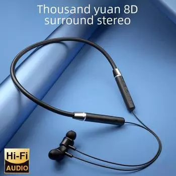 Популярные беспроводные Bluetooth-наушники с шейным ободом и шумоподавлением для занятий спортом и бега 05X, Color box чёрный
