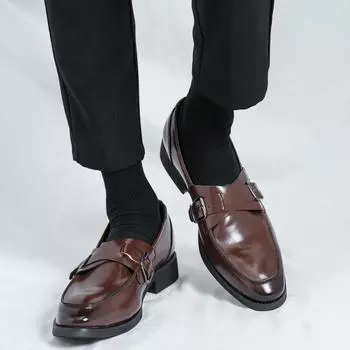 Популярные черные мужские кожаные туфли Элегантные модели от модных дизайнеров Для отдыха на природе Для вечеринок Повседневные деловые и офисные туфли-лоферы 38 чёрный