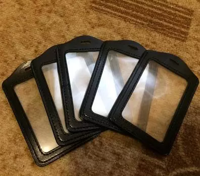 Популярные держатели для удостоверений личности черный бизнес прозрачный держатель из искусственной кожи Clear Pouch Case