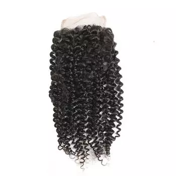 Популярные девственные волосы 4*4, натуральные бразильские курчавые вьющиеся волосы 8 inches чёрный/естественный