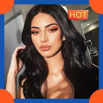 Популярный длинный волнистый кудрявый парик для женщин, парик с пробором посередине чёрный