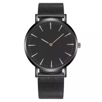Популярные европейские и американские модные черные мужские часы, мужские часы, кварцевые часы Milan с сетчатым ремешком OEM чёрный