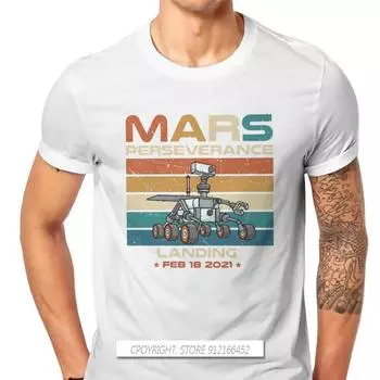 Популярные хипстерские футболки Rover Landing 2021, Mars Perseverance Rover Exploration, унисекс, тканевые топы в стиле Харадзюку, футболка с круглым вырезом, большой размер