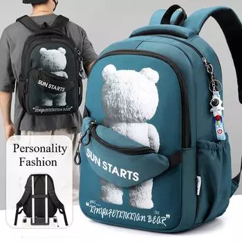 Популярные и модные рюкзаки большой вместимости Защита позвоночника, легкие и высококачественные водонепроницаемые рюкзаки чёрный