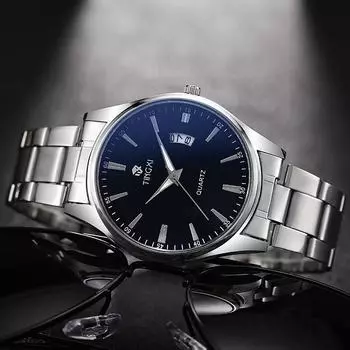 Популярные Календарь Тонкий Стальной Ремень Мужские Часы Мужская Мода Бизнес Подарки Поставка Часов