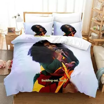 Популярные комплекты постельного белья SZA Single Twin Full Queen King Size Bed Set Adult Kid Bedroom Duvetcover Sets Anime Parure de lit Bed EU Single 135x200cm