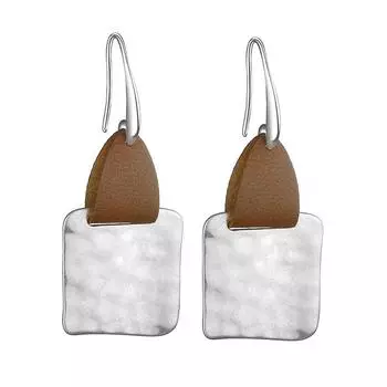 Популярные короткие кожаные серьги Серебряные серьги