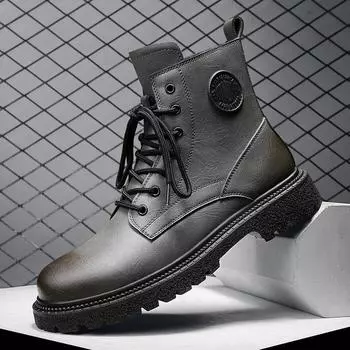 Популярные кожаные ботинки Martin на шнуровке, мужские весенние и осенние ботинки 38