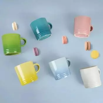 Популярные кружки с градиентом цвета в скандинавском стиле, креативная кружка-макарон, градиент цвета, крутой цвет, Радужная чашка, керамические чашки с ручным подарком 301-400ml синий