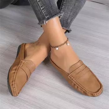 Популярные летние женские туфли Doudou, лоферы на плоской подошве, повседневные шлепанцы на плоской подошве без шнуровки, повседневная обувь, осенняя удобная женская обувь 36