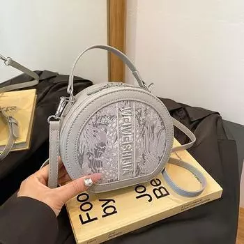 Популярные маленькие сумки весна новая мода универсальные сумки-мессенджеры лето портативные маленькие круглые сумки серый