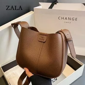 Популярные маленькие сумки женские весенне-летние универсальные новые модные сумки через плечо с текстурой для детей и мам 23*19*9 чёрный