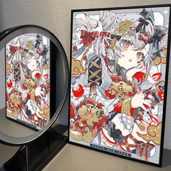 Популярные милые аниме-девушки NEEDY GIRL OVERDOSE Мику Классический аниме-постер Водонепроницаемая бумажная наклейка Декор стен кофейни, бара, комнаты 21cm30cm NoFrame