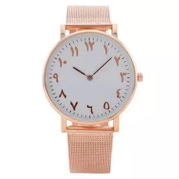 Популярные модные часы Milan с сетчатым ремешком арабские цифры женские часы женские кварцевые розового золота
