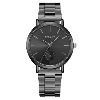 Популярные модные монокулярные мужские часы мужские часы мужские часы стальной ремень кварцевые чёрный