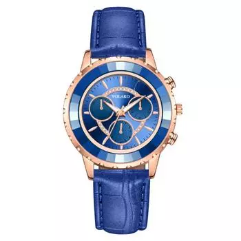 Популярные модные женские часы с тремя глазами, женские часы с ремешком, кварцевые часы, женские часы красный