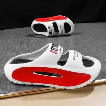 Популярные мужские шлепанцы для отдыха на природе Эксклюзивные повседневные мужские тапочки с мягкой подошвой Толстая подошва Нескользящие летние пляжные сандалии 34-35