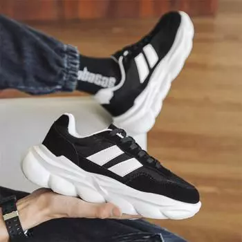 Популярные мужские туфли, новые большие параллельные брусья, спортивные и любительские, всесезонные кроссовки с толстой подошвой, модные туфли для папы 39