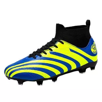 Популярные новые модные футбольные бутсы с высоким верхом и шипами 2025 года, дышащие мужские и женские молодежные тренировочные кроссовки 32