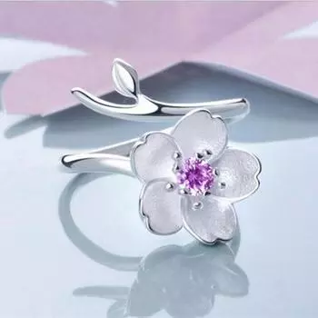 Популярные новые модные ювелирные кольца из стерлингового серебра 925 пробы с индивидуальными кристаллами и цветами, женские кольца R274