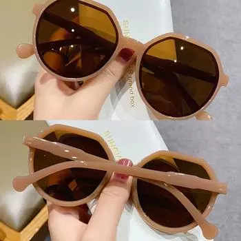 Популярные очки, высококачественные универсальные персонализированные мужские модные женские солнцезащитные очки в круглой оправе, трендовые солнцезащитные очки унисекс glasses cloth color random