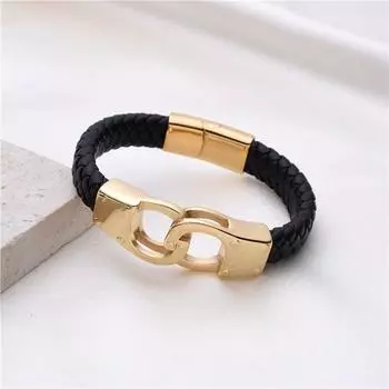 Популярные панк-мужские браслеты из натуральной кожи высокого качества из нержавеющей стали с подвесками для женщин, модные ювелирные изделия, распродажа браслетов 21cm