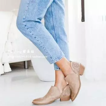 Популярные повседневные туфли 2024 года, новые женские ботинки с заостренным носком и квадратным каблуком на осень и зиму 35