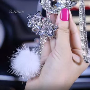 Популярные Продажи Кристалл Лебедь Авто Интерьер Орнамент Зеркало Заднего Вида Висит Подвеска