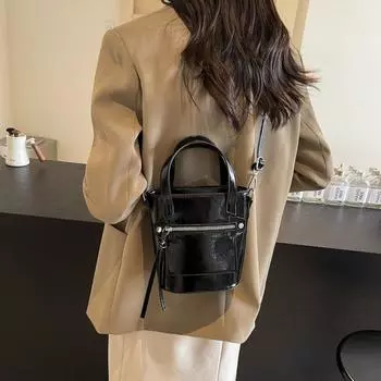Популярные ретро-сумки этого года осень-зима 2024 новые модные нишевые сумки-мессенджеры женские переносные сумки-ведра чёрный