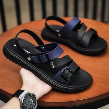 Популярные сандалии мужские летние тапочки 2025 новые повседневные мужские тапочки для вождения нескользящие и износостойкие пляжные тапочки для холодной погоды 39