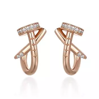 Популярные серьги-гвоздики из серебра 925 пробы Cold Wind High Sense Rose Gold Sterling Silver Earrings 925 Silver розового золота