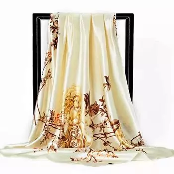 Популярные шелковые шарфы с принтом 90X90 см, квадратные платки Four Seasons, модные платки для Европы и Америки, новые цветочные солнцезащитные банданы 90X90CM