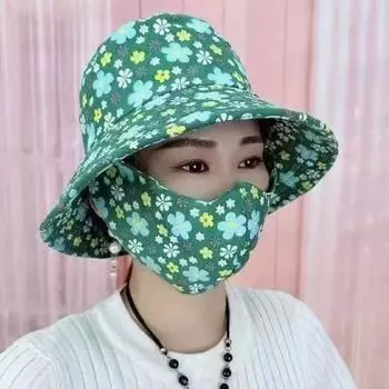 Популярные шляпы, солнцезащитные кепки, маски, солнцезащитные шляпы с интегрированным принтом, летние работы на открытом воздухе, пылезащитные чайные шляпы, солнцезащитные шляпы